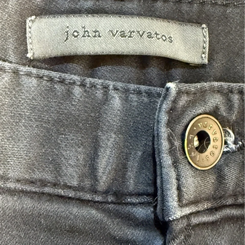 John Varvatos JV701 Black Denim Jeans Size 32 Measure 34x32 Factory Distressed‎